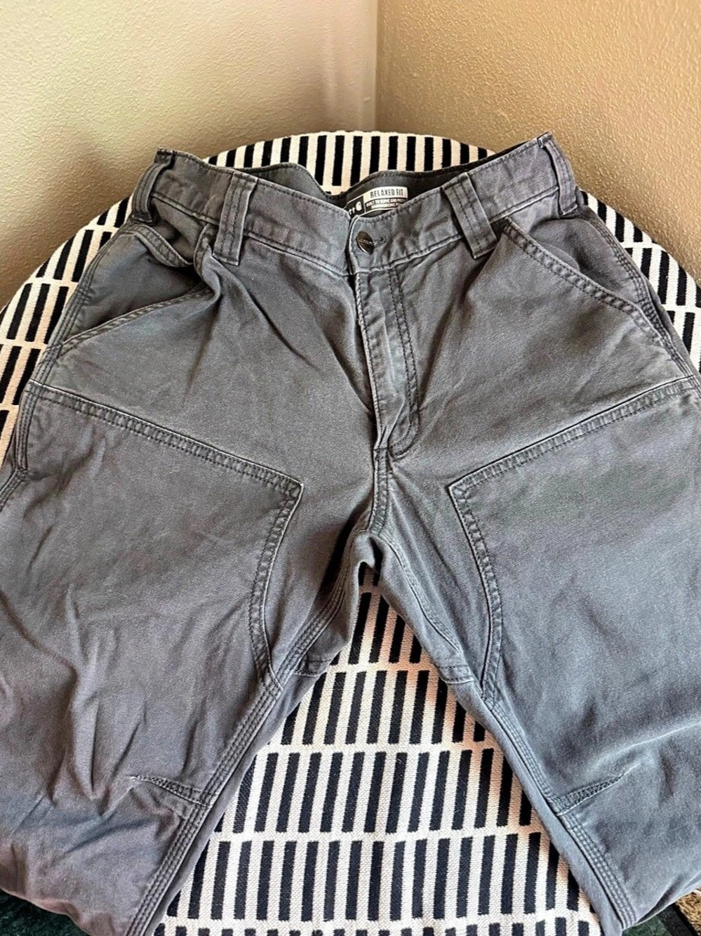 Carhartt Relaxed Straight Rigby Double-Front Dungaree Gray Waist 30 x 30 - Picture 2 of 4